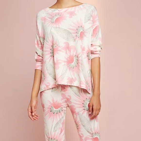 Anthropologie Floreat Floral Brushed Fleece Sweatshirt S - Picture 1 of 8